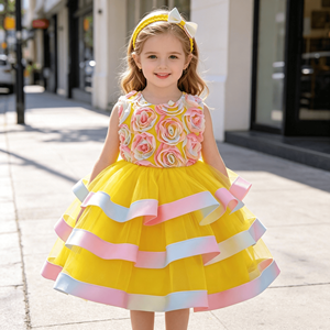 Vestido <span class=keywords><strong>de</strong></span> tul con capas <span class=keywords><strong>para</strong></span> niña, vestido formal <span class=keywords><strong>de</strong></span> tul con flores 3D <span class=keywords><strong>para</strong></span> niña pequeña, vestido <span class=keywords><strong>de</strong></span> flores <span class=keywords><strong>para</strong></span> niña con diadema, vestidos <span class=keywords><strong>de</strong></span> fiesta <span class=keywords><strong>para</strong></span> niños - Product Image 5