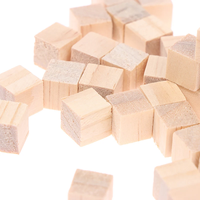 200 pièces inachevé blanc Mini bricolage blocs carrés en bois 1cm bois Cubes solides pour menuiserie artisanat enfants jouet Puzzle faisant du matériel