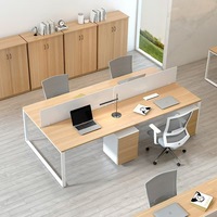 Muebles de Oficina para Coworking, Escritorio para Computadora, Estación de Trabajo para Empleados, Escritorio de Oficina, Estaciones de Trabajo Combinadas con Pantalla para 2 o 4 Personas