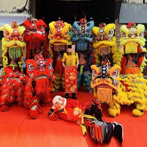 Costume de mascotte authentique pour la danse du lion adulte du Nouvel An <span class=keywords><strong>chinois</strong></span>, en laine et bambou, avec technologie de tissage, lanterne de <span class=keywords><strong>dragon</strong></span>, performance commerciale - Product Image 3