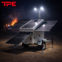 4-Panel Mobiler Solar-Lichtturm DC48V 16,08kWh Lithium-Batterie Lichtturm für Temporäre Straßenbeleuchtung
