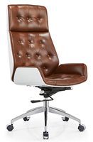 Chaise de Visiteur Exécutive Ergonomique Haut de Gamme en Cuir Moderne avec Base Chromée, Pivotante et Réglable, Design Capitonnée, pour Bureau à Domicile