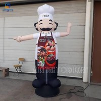 Bonne conception agitant le danseur gonflable d'air de chef de ballon de chef de main pour le restaurant