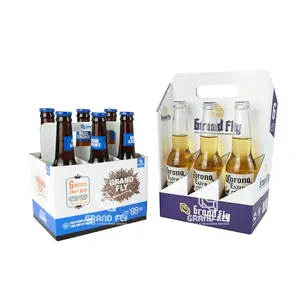 Impresión personalizada Six Pack Botella de cerveza Caja de cartón Embalaje de cartón Cajas de cerveza para botellas de cerveza