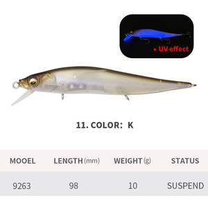 <span class=keywords><strong>Leurre</strong></span> flottant Minnow 10g 10cm, style japonais <span class=keywords><strong>MEGABASS</strong></span> SAME STYLE 100F, pour la pêche au Suspending Twitch Minnow, idéal pour le Topmouth Culter et le Largemouth Bass - Product Image 4