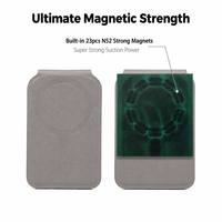 Dompet Kartu Magnetik MagSafe untuk iPhone 15 14 Pro, Tipis, Kulit PU, Dapat Dilepas, Tempat Kartu Kredit, Pegangan Kuat, Tas Ponsel