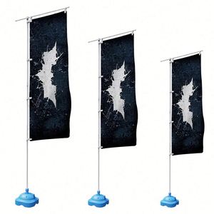 Drapeau de plage Nobori personnalisé imprimé double face, forme carrée, 180x60cm, bannière volante - Product Image 4