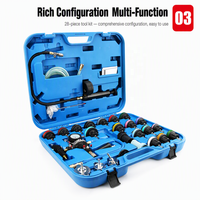 Kit Maestro de Prueba de Presión para Radiadores, 28 Piezas, Herramienta de Detección de Fugas del Sistema de Refrigeración, Herramientas de Reparación Automotriz