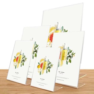 Bán buôn nghiêng Acrylic hiển thị đứng dấu hiệu đơn chủ L hình dạng giá rẻ giá tag chủ Acrylic bàn A4 A5 A6 <span class=keywords><strong>Brochure</strong></span> chủ - Product Image 1