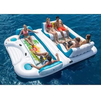 Flotador de piscina inflable personalizable, comercial, Isla de juguete