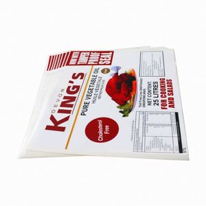 Kings Pure Vegetable Oil Label <b>Self</b> <b>Adhesive</b> Rectangular Paper Offset Printing Oil Proof Packaging Label - Product Image 3