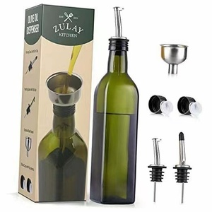 Botella de vidrio vacía para aceite de oliva, recipiente para condimentos de 16 oz, 250ml, 500ml, con vertedor y boquilla en la cocina - Product Image 3