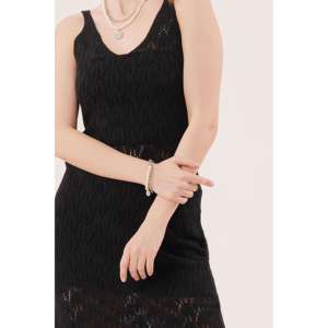 Vestido de Noche Largo con Escote en V, Detalles de Borlas y Lentejuelas, Estilo Baile, para Damas de Honor y Graduaciones - Product Image 6