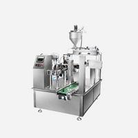 Machine d'emballage automatique rotative à 8 stations pour liquides et pâtes, remplissage et scellage de sachets préformés, OEM