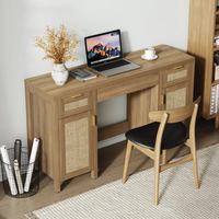 Bureau de maquillage pliable en bois avec 3 tiroirs et 2 armoires, étagères réglables et miroir coulissant
