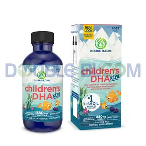 어린이 DHA 방울 베리 펀치 어린이를위한 방울 DHA + EPA 880 mg 총 오메가-3 인지 및 면역 기능에 대한 EPA 및 DHA