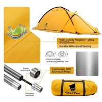 Tente de camping professionnelle 4 saisons à double couche, avec poteaux en aluminium, imperméable >3000 mm, une pièce et un hall, pour la randonnée et le trekking en extérieur