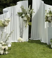 1 Paire de Supports Métalliques Courbes en Forme de S de Haute Qualité avec Rideau Blanc Crème pour Décoration de Fond de Mariage Moderne