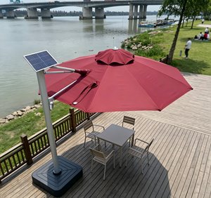 <span class=keywords><strong>Parasol</strong></span> romain rond autoportant à <span class=keywords><strong>LED</strong></span> solaire <span class=keywords><strong>pour</strong></span> hôtel, villa et espaces extérieurs - Product Image 1