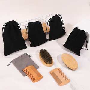 Ensemble de brosses à barbe en bois de bambou avec poils de sanglier 100% naturels, brosse à raser pour hommes, soin professionnel de la barbe et des soins de la peau - Product Image 5