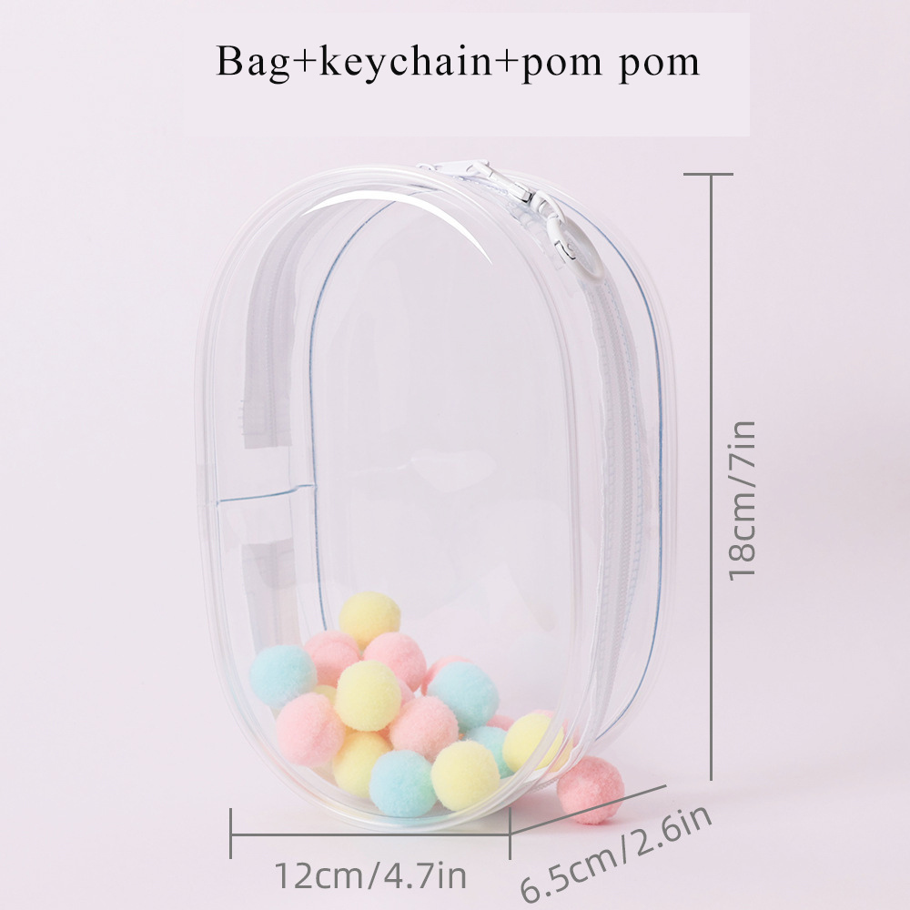 Bag+keychain+pom pom
