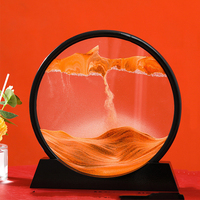 Art de la sable en mouvement en gros, décoration, image ronde, impression sur verre, art 3D, paysage marin profond en mouvement, peinture de sable