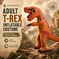 Costume gonflable de dinosaure pour adulte, achat en gros, performance scénique, ambiance de fête, design réutilisable