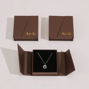 EQ EQ005 New Arrival Square Double <b>Open</b> Door Design Buckle Closure Customized Color Cardboard Recyclable Jewelry Boxes - Product Image 2