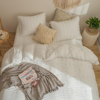 Ensemble de literie de haute qualité 3 pièces, taille King, 100% coton, uni, écologique, 300TC, comprenant une housse de couette, un édredon, pour la maison, l'hôtel, lit double