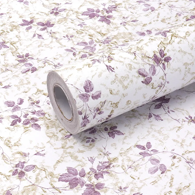 Italian Modern Antique Floral Purple 3d Glue Wallpaper Black Pink Flowers floral Wallpaper Wall