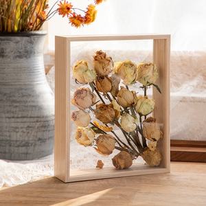 Cadre <span class=keywords><strong>photo</strong></span> double en verre, support de présentation en bois pour fleurs séchées, cadre <span class=keywords><strong>photo</strong></span> flottant décoratif - Product Image 4