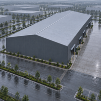 Grande structure en acier pour entrepôt logistique, atelier, centre de stockage, bâtiment industriel préfabriqué en métal