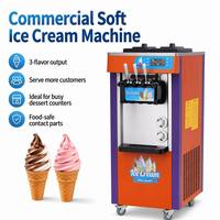 Machine à crème glacée molle sur pied colorée, 3 saveurs, MQ-L20B, machine à crème glacée automatique pour café et snack-bar