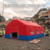 Tente médicale gonflable d'urgence portable rouge imperméable pour secours en cas de catastrophe en extérieur