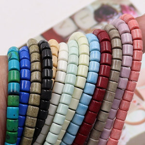 Pastel Arco Iris macarrón Color 4x4mm anión óxido piedra cuentas tubo forma cuentas sueltas para joyería hacer columna joyería cuentas - Product Image 2