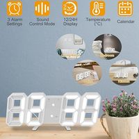 Jam Meja Digital LED 3D, Dekor rumah jam Alarm dinding elektronik dekstop untuk gudang kantor ruang tamu