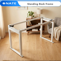 Table électrique réglable en hauteur avec 4 pieds, bureau debout à double moteur pour la maison et le bureau