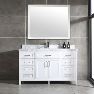 Mueble de baño de alta gama de 60 pulgadas con lavabo individual de cerámica y características resistentes al agua. - Product Image 1