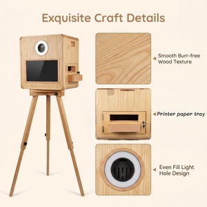 Nouvelle borne <span class=keywords><strong>photo</strong></span> vintage 2026 avec écran tactile de 15,6 pouces, impression <span class=keywords><strong>instantanée</strong></span>, en bois et métal, compatible avec les smartphones et les iPad - Product Image 4