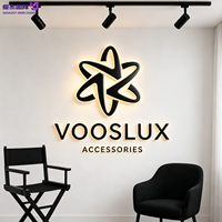 Lettres d'entreprise lumineuses en acier inoxydable 3D personnalisées de luxe, enseigne rétroéclairée par LED IP65 pour la décoration murale intérieure de l'entreprise
