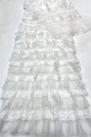 Tissu en tulle de luxe multicouche à volants et dentelle florale, maille à franges superposées pour robe de haute couture, robe de soirée, robe de mariée gothique et jupe de mariée