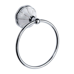 Luxury Bathroom Accessory Set 6 Piece Zinc Alloy Plated Towel Ring Toilet Paper Holder With <b>Shell</b> Design - Product Image 2