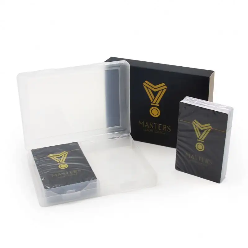 Formato di stampa Logo personalizzato di alta qualità impermeabile durevole pieghevole Poker giocando gioco PVC custodia di carta espositore di carte di plastica