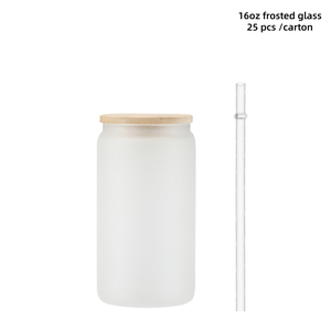 Bicchiere in <span class=keywords><strong>Vetro</strong></span> Smerigliato a Doppia Parete per Sublimazione, Pre-Forato, da 3oz, 16oz, 17oz, 20oz, 40oz, <span class=keywords><strong>con</strong></span> Coperchio e Cannuccia per Tè, Succhi, <span class=keywords><strong>Caffè</strong></span> - Product Image 5