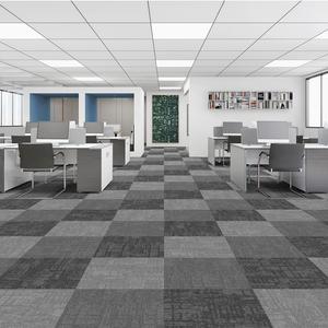 Dalles de moquette modernes rayées en polypropylène de haute qualité à boucles bouclées, amorties, avec support en PVC pour usage bureautique - Product Image 3