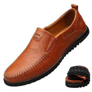 Zapatos Casuales de Cuero Plano para Hombre 2022, Mocasines Blancos de Vestir, Negros, con Entresuela de Eva, Cierre sin Cordones para Primavera, Verano y Otoño - Product Image 1