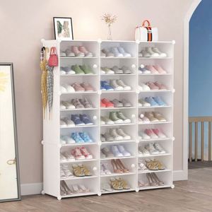 Meuble <span class=keywords><strong>à</strong></span> chaussures moderne en plastique PP et tubes en fer, élégant range-chaussures <span class=keywords><strong>à</strong></span> 5 niveaux - Product Image 2