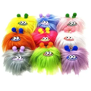 Cute Cartoon Monster Plush Keychain Monster Plush Toy Doll Sausage Mouth Bag Pendant Creative Ugly Plush Doll Gift