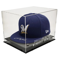 Casquette de Baseball en Acrylique Vitrine de Protection UV Boîte Collectrice pour Chapeaux Autographiés Casques Gants et Stockage de Souvenirs Sportifs