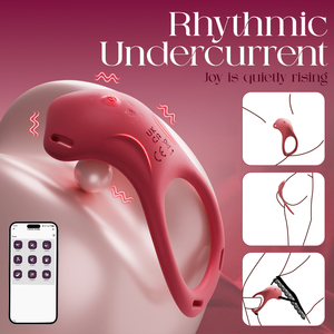 Anneau vibrant télécommandé pour <span class=keywords><strong>couple</strong></span>, jouet sexuel portable avec application, stimulateur clitoridien 9 vitesses, anneau pénien longue <span class=keywords><strong>distance</strong></span> silencieux <span class=keywords><strong>en</strong></span> silicone - Product Image 5